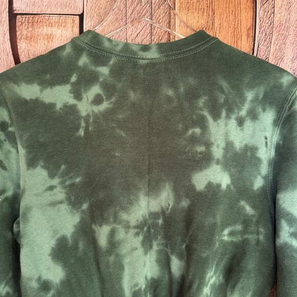 Keith Haring Green Tie Dye Cropped Sweatshirt Small Graphic Streetwear Casual - Picture 5 of 9